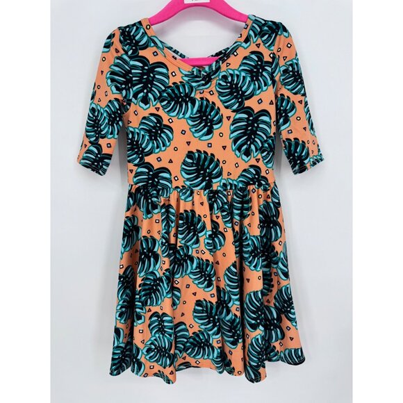 Dotdotsmile Ballerina Dress Size 3/4 Orange with Ferns Print NWOT - Picture 1 of 4